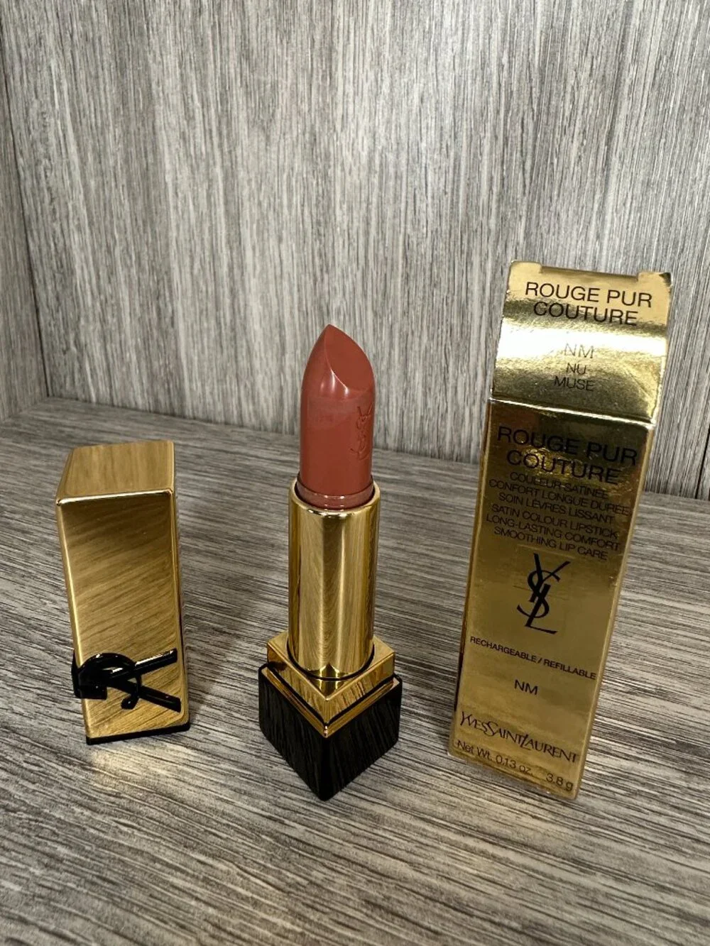 YSL Rouge Pur Coutre Satin Clour Lipstick- Shade Nu Muse